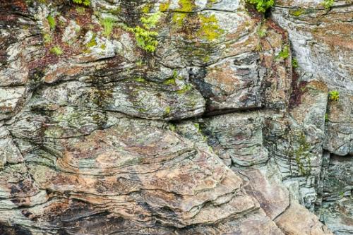 Abstract;Abstraction;Abstractions;Abstracts;Blue Ridge Parkway;Boulder;Boulders;Geological;Geology;Line;Linville Falls;Moss;Nature;North Carolina;Patterns;Pisgah National Forest;Rock;Rock Face;Rock formations;Rocks;Rocky;Shape;Stock categories;Stone;Stones;Striated;Striations;Textures;Yellow;cliff;grass;green;landscape;leaves;orange;pattern;red;soothing;striation;texture