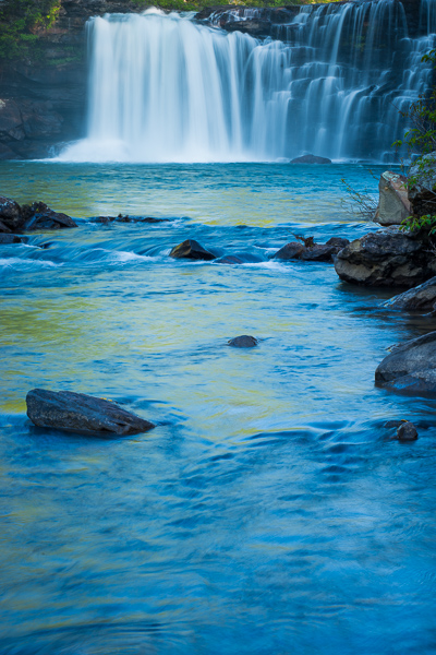 Alabama;Blue;Blues;Brown;Cascade;Chute;Cool Colors;Cool Palette;Cool Tones;Falls;Fort Payne;Gold;Keepers;Little River Canyon National Preserve;Little River Falls;Mirror;Pouring;River;Rock Face;Rock formations;United States;Warm Colors;Warm Palette;Warm Tones;Water;Yellow;blue;cliff;color;green;oneness;peaceful;pool;reflection;reflections;waterfall;yellow;zen