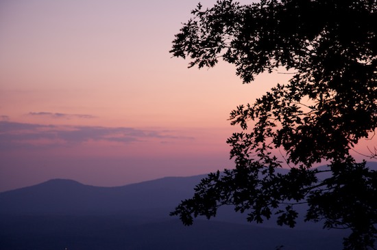 Blue;close of day;Contour;dusk;evening;eventide;Form;last Light;Leaves;Magenta;Mountain;Mountain Top;Mountainous;Mountains;Outline;Peak;Pink;Pinnacle;Precipice;Profile;Range;Shadow;Shape;Silhouette;Sky;Summit;sun;sunset;Tree