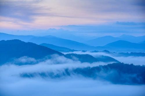 Clouds;Foothills Parkway;Forest;Great Smoky Mountains National Park;Healing;Health care;Healthcare;Hill;Mountain;Mountain Top;Mountains;Mountainside;Peaceful;Sunrise;Tree;Trees;Wood;calm;fog;haze;restful;serene;soothing;tranquil