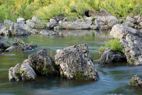 Blue;Rocks;Stream;reflections;Streaming;Green;Boulders;Water;Rocky;river;Stone;flow;Pouring;flowing;Gray;Rock Island State Park;Stones;Boulder;Rock