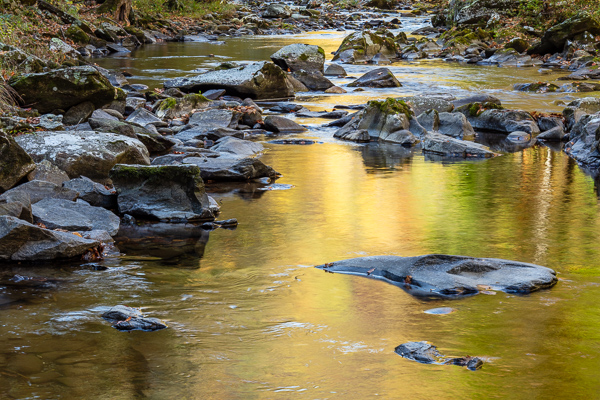 Autumn;Blue;Boulder;Boulders;Calm;Creek;Fall;Flow;Gold;Great Smoky Mountains;Great Smoky Mountains National Park;Healing;Health care;Healthcare;Minimalism;Mirror;Nature;Pastoral;Ripple;River;Rock;Rock formations;Rocks;Rocky;Stone;Stones;Stream;Stream Bank;Sunlight;Sunshine;Tan;Tennessee;United States;Water;Waterscape;Yellow;flowing;landscape;oneness;orange;peaceful;pool;reflection;reflections;restful;river bank;serene;soothing;sunlit;tranquil;zen