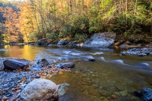 Autumn;Blue;Boulder;Boulders;Brown;Creek;Fall;Flow;Forest;Gold;Great Smoky Mountains;Great Smoky Mountains National Park;Green;Healing;Health care;Healthcare;Landscape;Nature;Oneness;Orange;Peaceful;Pebbles;Rapids;Red;River;Rock;Stone;Stones;Stream;Stream Bank;Sunlight;Sunlit;Sunshine;Tan;Tennessee;Trees;United States;Water;Waterscape;Woodland;Woods;Yellow;calm;flowing;restful;river bank;serene;soothing;tranquil;zen