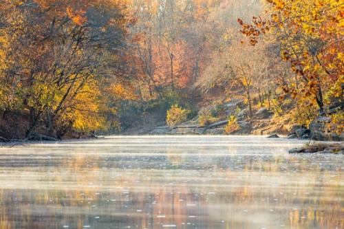 Autumn;Boulder;Branches;Columbia;Duck River;Fall;Flow;Healing;Health care;Healthcare;Henry Horton State Park;Landscape;Leaves;Mirror;Mist;Nature;Oneness;Peaceful;Reflection;Reflections;Ripple;River;Rock;Stone;Stream;Stream Bank;Tennessee;Tree;Trees;Trunk;Water;Waterscape;calm;flowing;limbs;pool;restful;river bank;serene;soothing;tranquil;tree limbs;zen