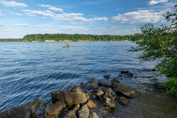 Blue;Boat;Boulder;Boulders;Brown;Caesar Creek Lake;Caesar Creek State Park;Calm;Cloud;Cloud Formation;Clouds;Forest;Forested;Healing;Health care;Healthcare;Kayak;Moon;Nature;Ohio;Pastoral;Ripple;Rock;Rocks;Rocky;Stone;Stones;Sunlight;Sunshine;Tan;Timber;Timberland;Tree;United States;Water;Waterscape;Wood;Woodland;Woods;green;lake;landscape;oneness;peaceful;restful;serene;sky;soothing;sunlit;tranquil;trees;zen