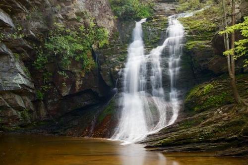 Cool;North Carolina;Cascading;Streaming;Waterfall;Falls;Waterfalls;Rock Formations;Falling;Hanging Rock State Park;river;Precipice;Escarpment;Rock;Green;Brown;Cliff;Ledge;Water;Cascade;Yellow;Bluff;Stream;Rock Face;Chute;Pouring;Danbury;pond;Gray;Rapids;Lower Cascades Falls;Wet;Tan;Horizontal;Flow;Rocks;Spilling