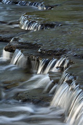 Waterfall;Stream;Water;Flowing;Pouring;Cool;Wet;Flow;Reflection;seasons;Spring;Rock Formations;Forest;Trees;Leaves;Leaf;Plants;Woods;Bark;Outdoors;Nature;Natural;Woodland