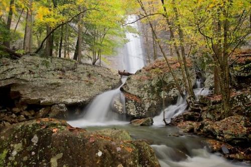 Rocks;Cascading;Chute;Waterfalls;Yellow;Boulders;Fall;Stones;Boulder;Tan;Gold;Cascade;Brown;Rocky;Streaming;Autumn;Water;Pouring;Falls;Landscape;Green;Stream;Rock;Ozone Falls;Stone;Waterfall;Tennessee;Gray