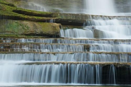 Green;Landscape;Stream;Chute;Brown;Falls;Tennessee;Cascade;Cascading;Pouring;Waterfall;Waterfalls;White;Water;Streaming;Cummins Falls