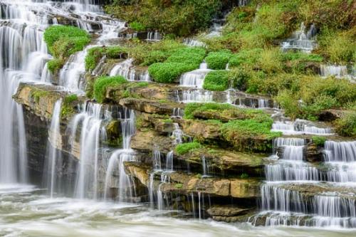 Boulder;Brown;Cascade;Cascading;Chute;Cool;Falling;Falls;Flow;Green;Moss;Oneness;Peaceful;Pouring;Rock;Rock Formations;Rock Island State Park;Spilling;Stones;Stream;Streaming;Tan;Water;Waterfall;Waterfalls;flowing;zen