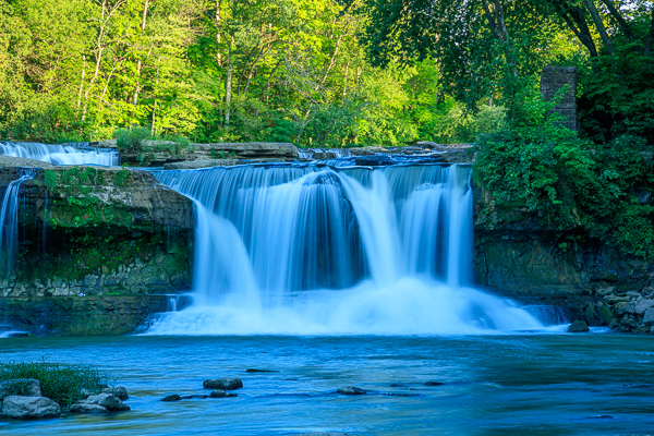Blue;Boulder;Boulders;Branches;Brown;Calm;Cascade;Cascading;Cataract Falls;Chute;Creek;Falling;Falls;Forest;Healing;Health care;Healthcare;Indiana;Moss;Nature;Pastoral;Pouring;River;Rock;Rock formations;Rocks;Rocky;Stone;Stones;Stream;Stream Bank;Streaming;Sunlight;Sunshine;Tree;United States;Water;Waterfalls;Waterscape;Woods;flowing;green;landscape;leaves;limbs;oneness;peaceful;plants;rapids;restful;river bank;serene;soothing;sunlit;tranquil;tree limbs;trees;trunk;waterfall;wet;zen