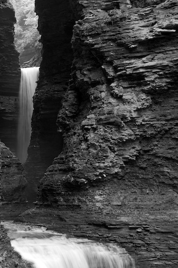 Black and White;Boulder;Brook;Cascade;Cascading;Cataract;Chute;Cool;Creek;Falling;Falls;Flow;Flowing;Geological;Geology;New York;Pouring;Rivulet;Rock;Rock formations;Rocks;Spilling;Spray;Stone;Stream;Streamlet;Striation;Water;Waterfall;Waterfalls;Watkins Glen;Watkins Glen State Park;Wet